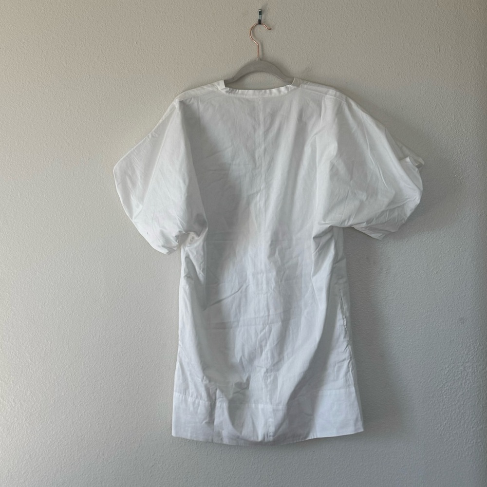 Banana Republic White Livia Poplin Mini Dress Bubble Puff Sleeve S Tall NEW $150 - Picture 5 of 13